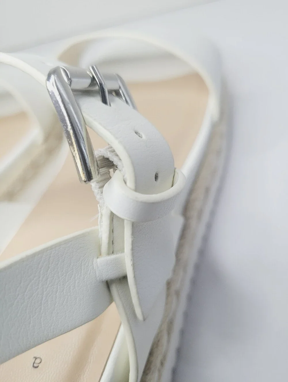 A New Day Rianne Strappy White Espadrille Sandals Women's 7.5 Platform Summer